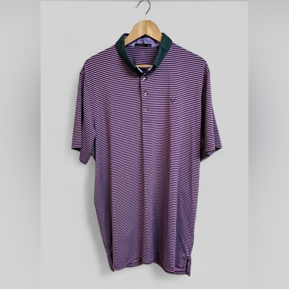 Greyson Purple Pink Striped Polo Size XXL Short Sleeve Golf Polo - Picture 7 of 8